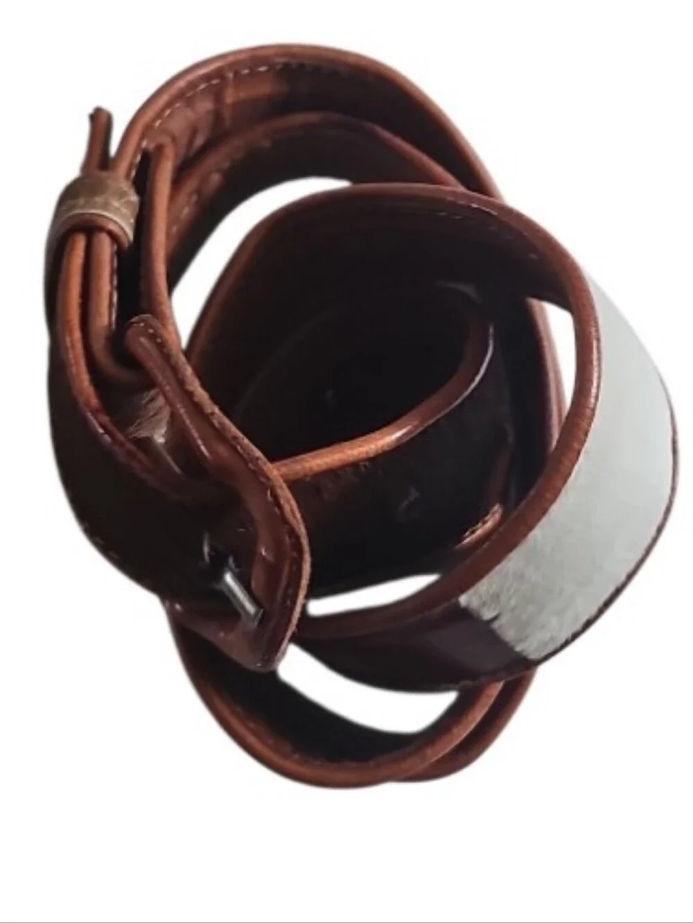 Calf Hair Leather Belt Brown Cream Sz XL Western Cowhide Equestrian Boho Wide